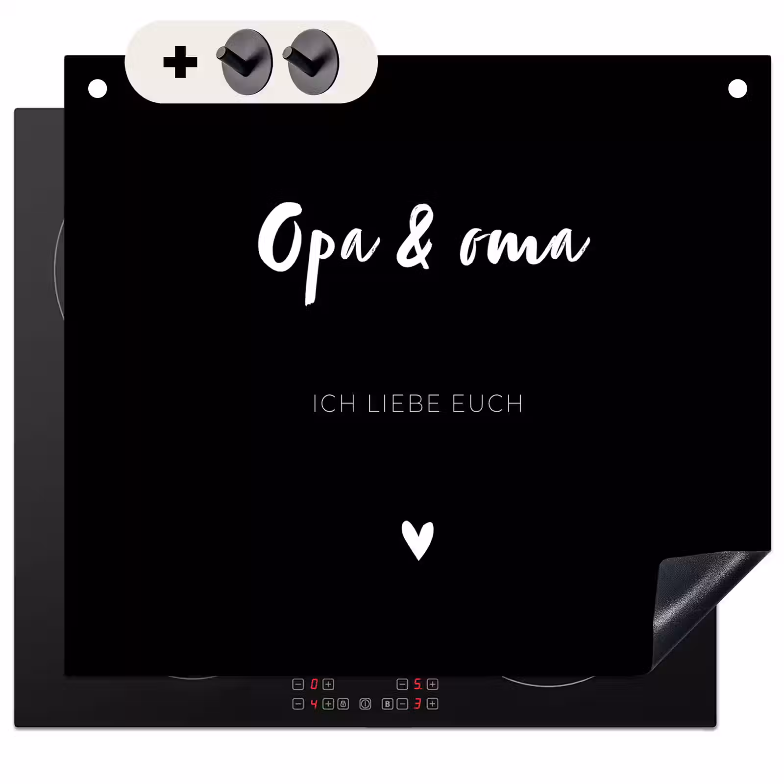2 in 1 Personalisierbare Herdabdeckplatte - Opa Und Oma Mit Text — 1
