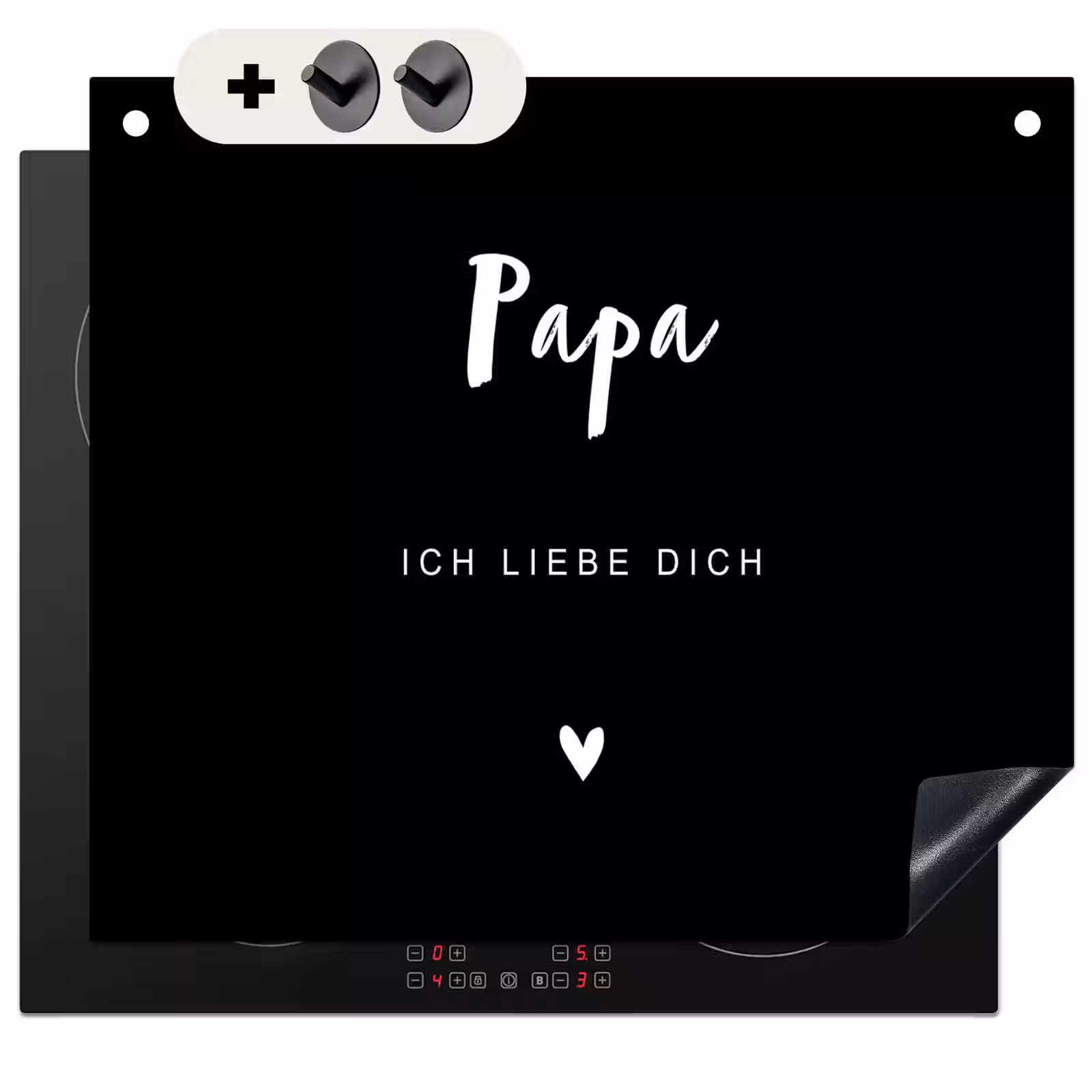 2 in 1 Personalisierbare Herdabdeckplatte - Papa mit Text — 1