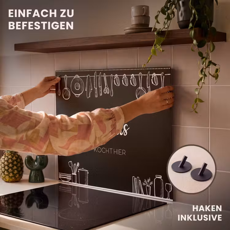 2 in 1 Personalisierbare Herdabdeckplatte - Kuche Schwarz — 7