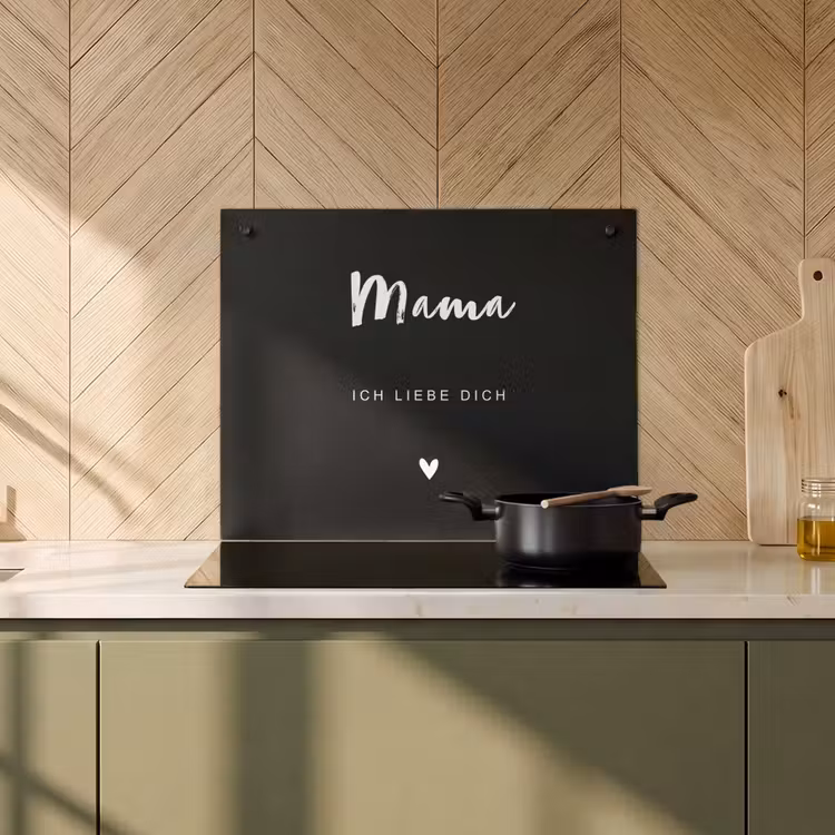 2 in 1 Personalisierbare Herdabdeckplatte - Mama mit Text — 2