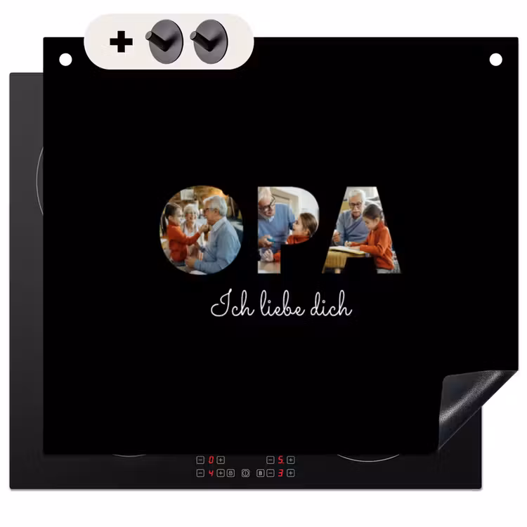 2 in 1 Personalisierbare Herdabdeckplatte - Opa Mit Fotos — 1