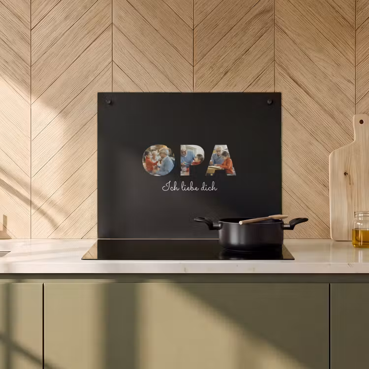 2 in 1 Personalisierbare Herdabdeckplatte - Opa Mit Fotos — 2