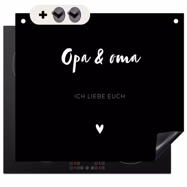 2 in 1 Personalisierbare Herdabdeckplatte - Opa Und Oma Mit Text — 1