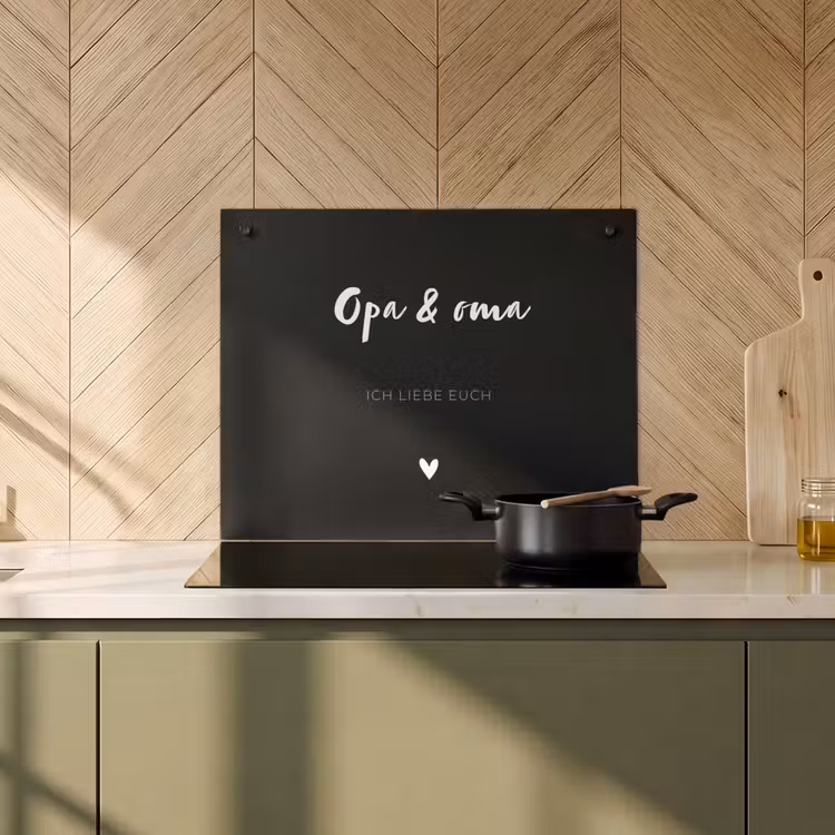 2 in 1 Personalisierbare Herdabdeckplatte - Opa Und Oma Mit Text — 2