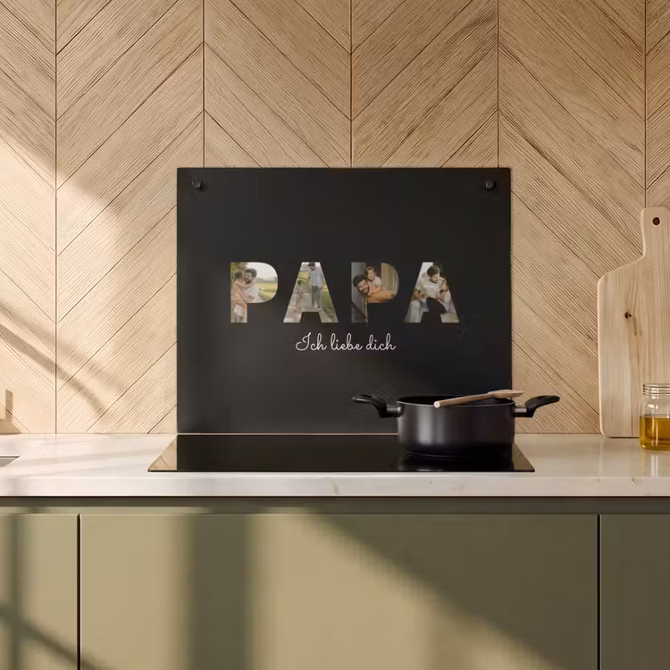2 in 1 Personalisierbare Herdabdeckplatte - Papa mit Fotos — 2