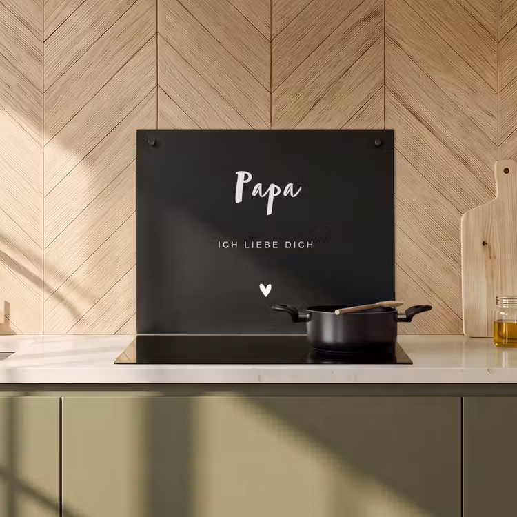 2 in 1 Personalisierbare Herdabdeckplatte - Papa mit Text — 2