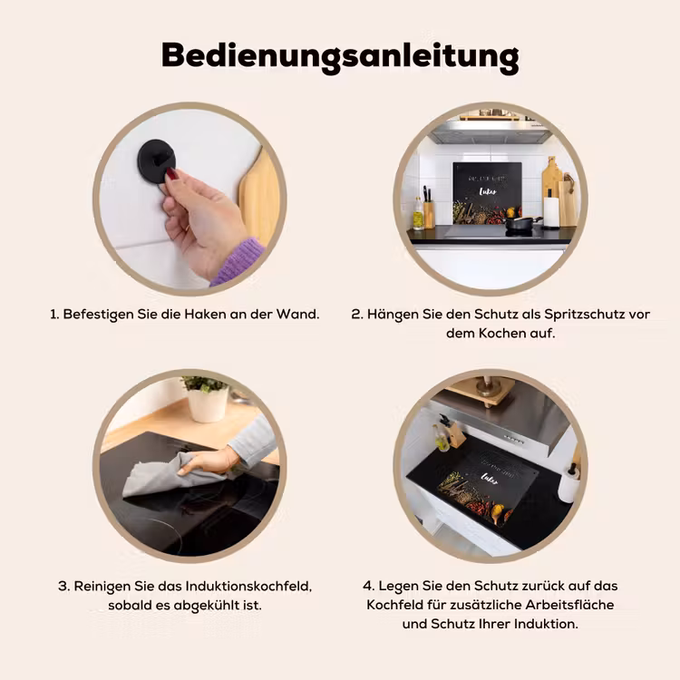 2 in 1 Personalisierbare Herdabdeckplatte - Krauter — 6
