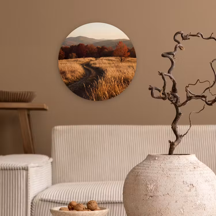 Glasbild Rund - Weg – Herbst – Natur — 2
