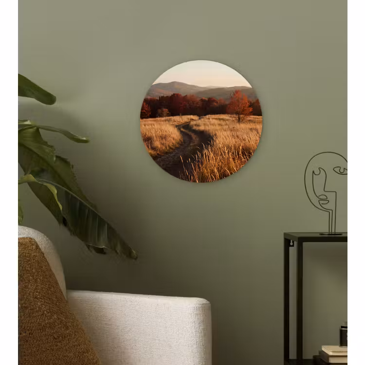 Glasbild Rund - Weg – Herbst – Natur — 3