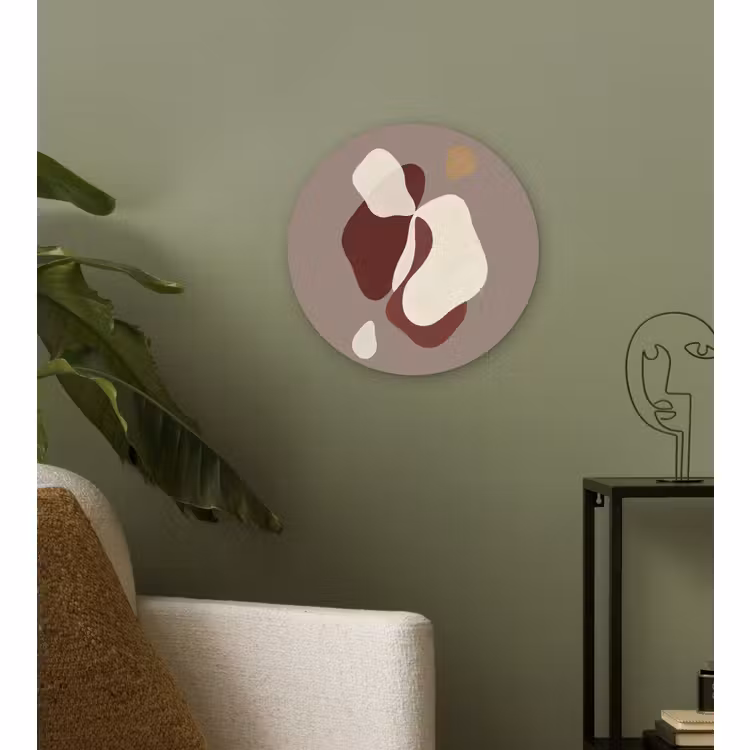 Glasbild Rund - Abstrakte Formen – Braun — 3