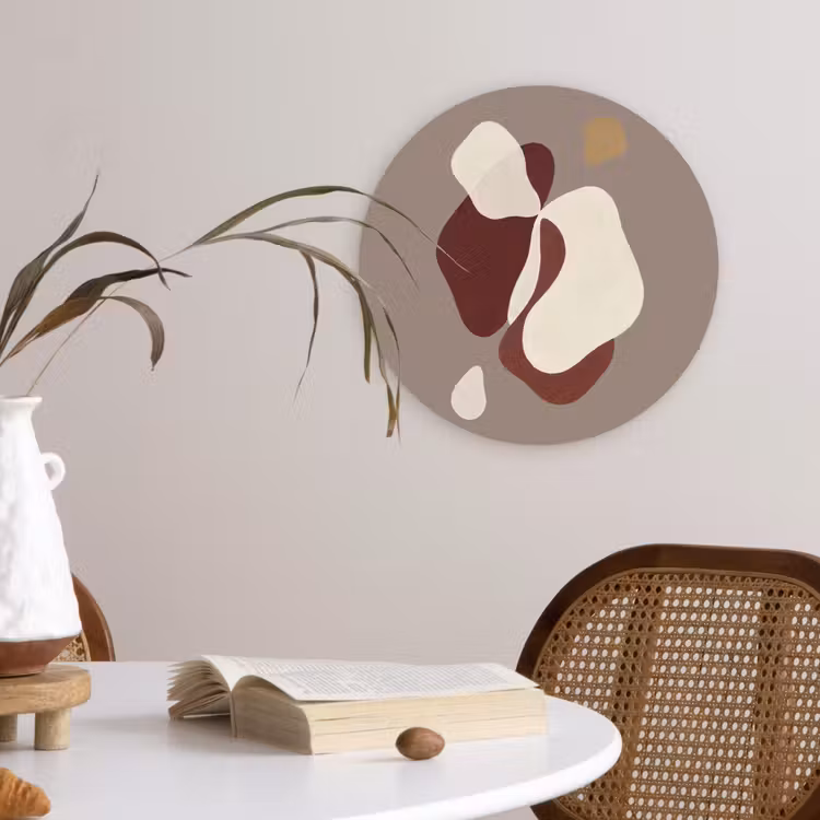 Glasbild Rund - Abstrakte Formen – Braun — 4