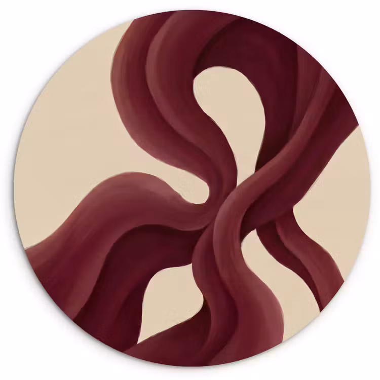 Glasbild Rund - Formen – Abstrakt – Rot — 1