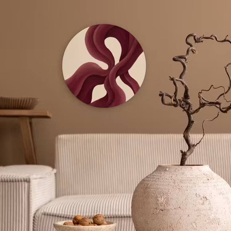 Glasbild Rund - Formen – Abstrakt – Rot — 2