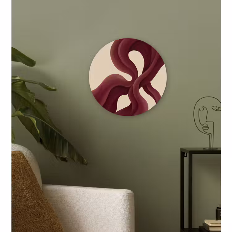 Glasbild Rund - Formen – Abstrakt – Rot — 3