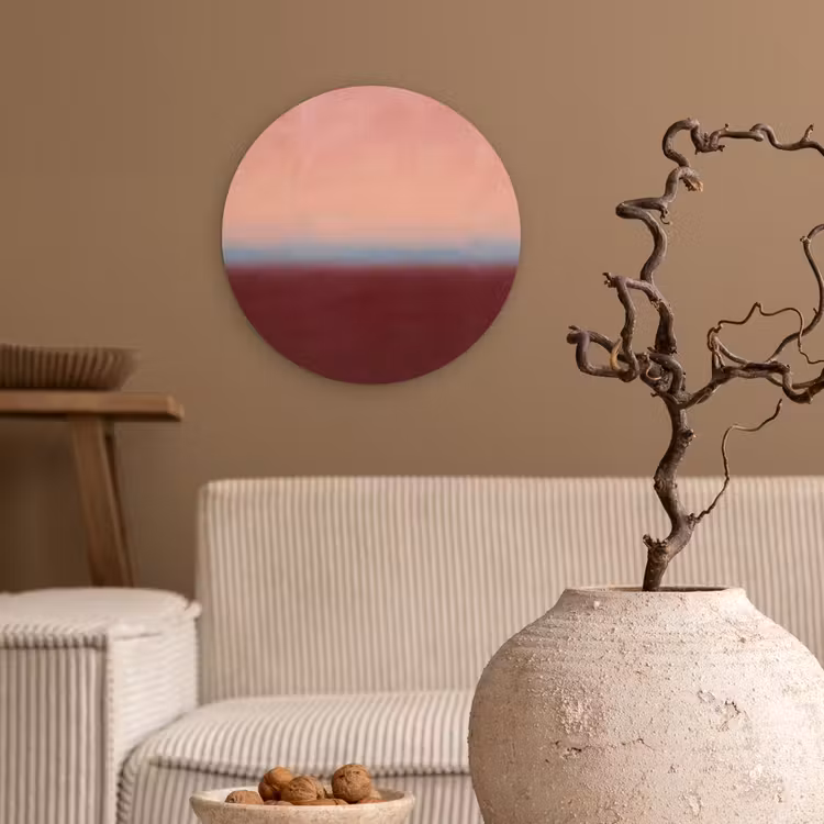 Glasbild Rund - Zusammenfassung – Farbe – Rosa — 2