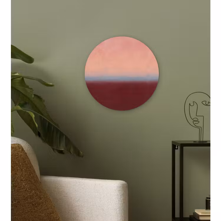 Glasbild Rund - Zusammenfassung – Farbe – Rosa — 3