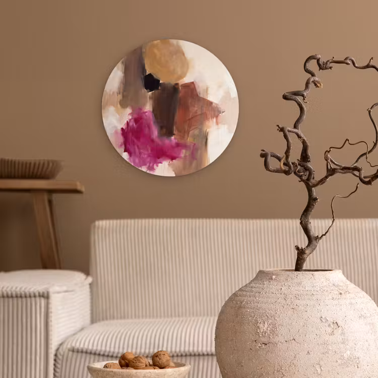 Glasbild Rund - Zusammenfassung – Farben – Kunst — 2