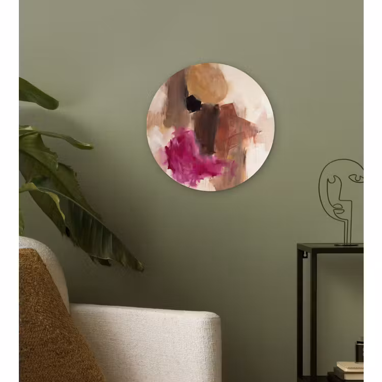 Glasbild Rund - Zusammenfassung – Farben – Kunst — 3