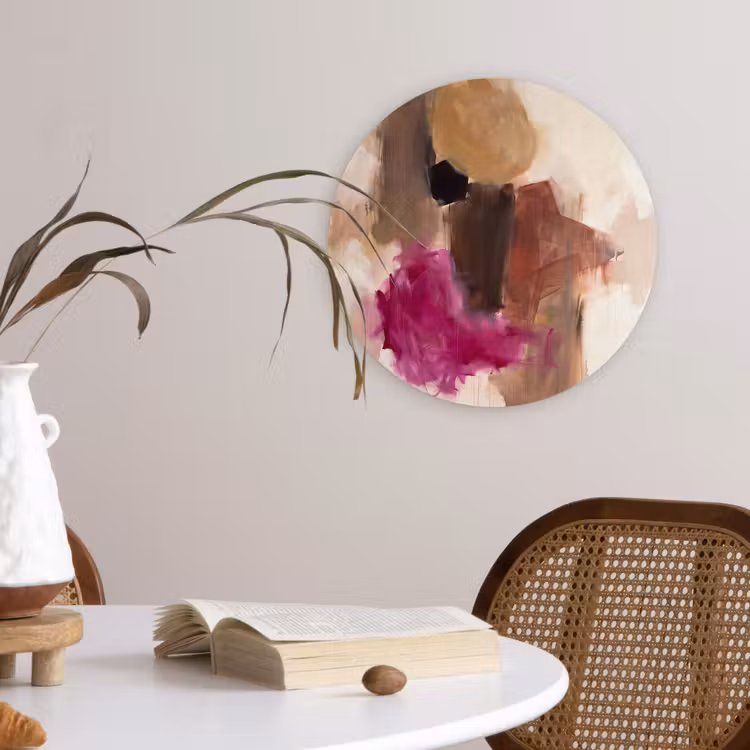 Glasbild Rund - Zusammenfassung – Farben – Kunst — 4