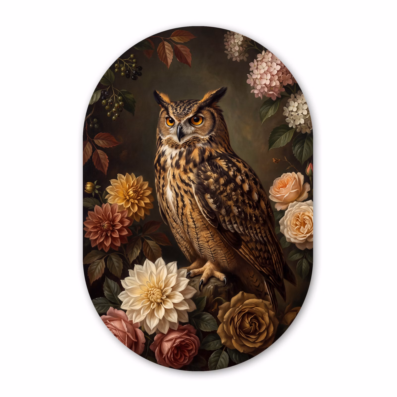 Glasbild Oval - Vogel – Tiere – Kunst — 1