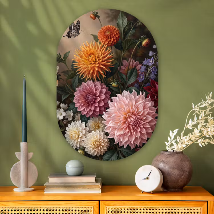 Glasbild Oval - Blumen – Garten – Natur — 2