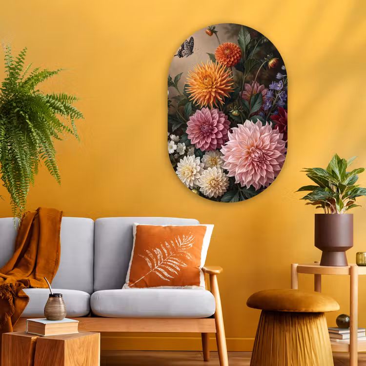 Glasbild Oval - Blumen – Garten – Natur — 3
