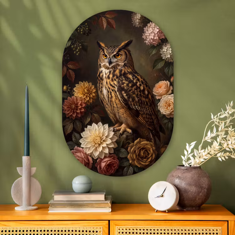 Glasbild Oval - Vogel – Tiere – Kunst — 2