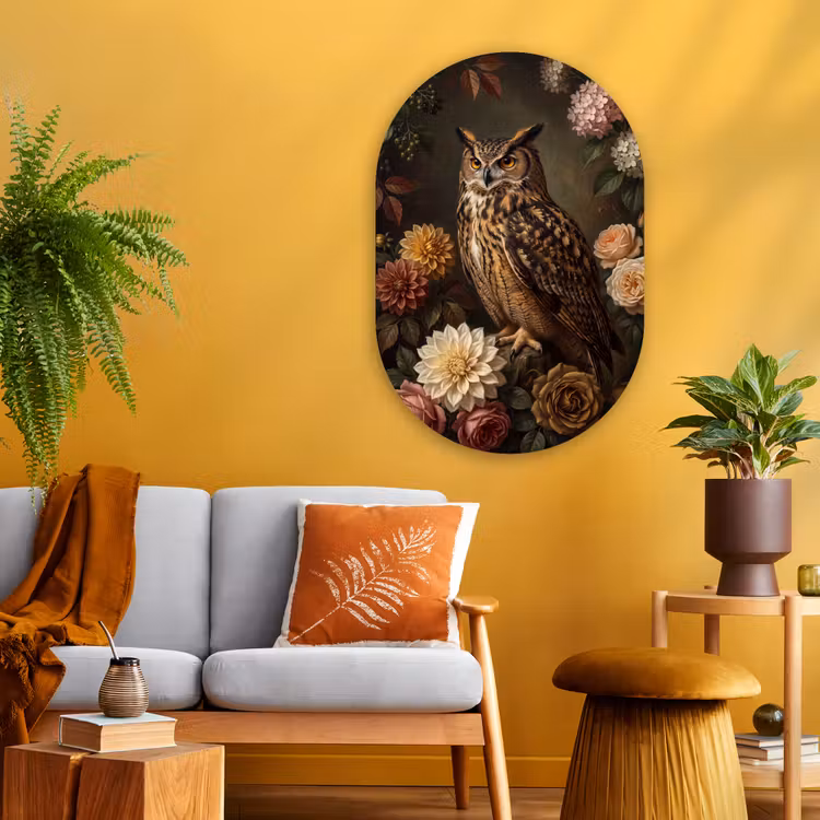 Glasbild Oval - Vogel – Tiere – Kunst — 3