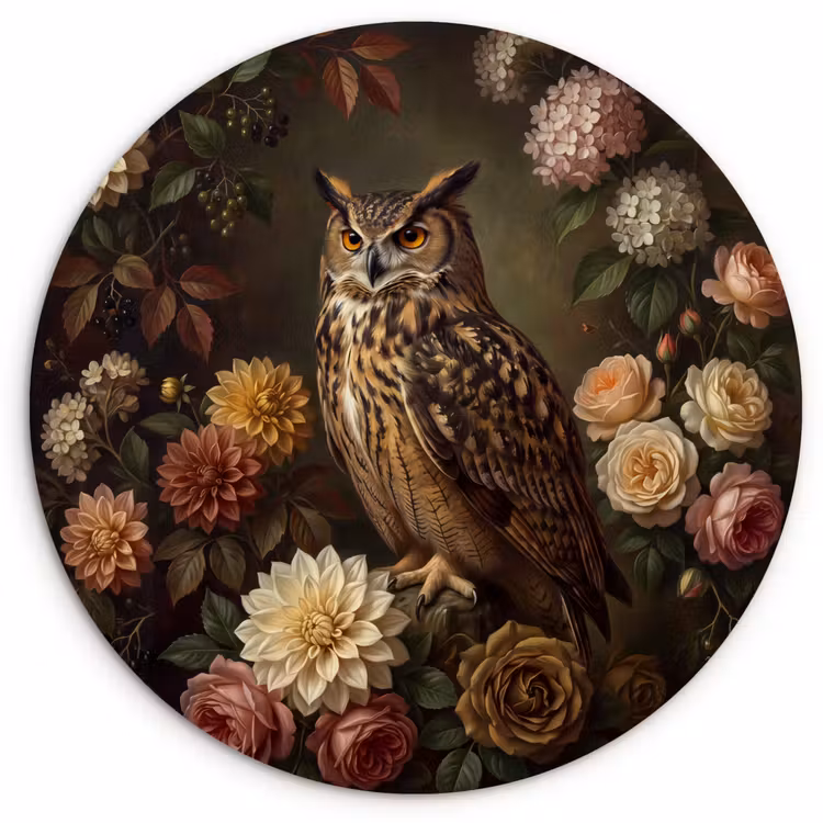 Glasbild Rund - Vogel – Tiere – Kunst — 1