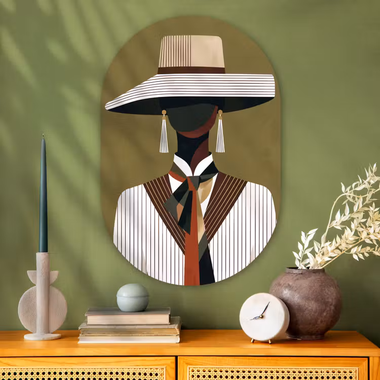 Glasbild Oval - Figur – Moderne – Kunst — 2
