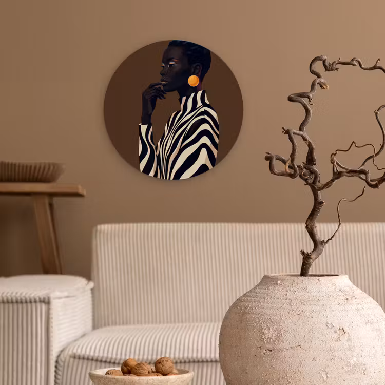 Glasbild Rund - Frau – Porträt – Modern — 2