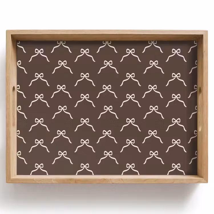 Tablett - Weihnachten – Schleife – Braun — 1