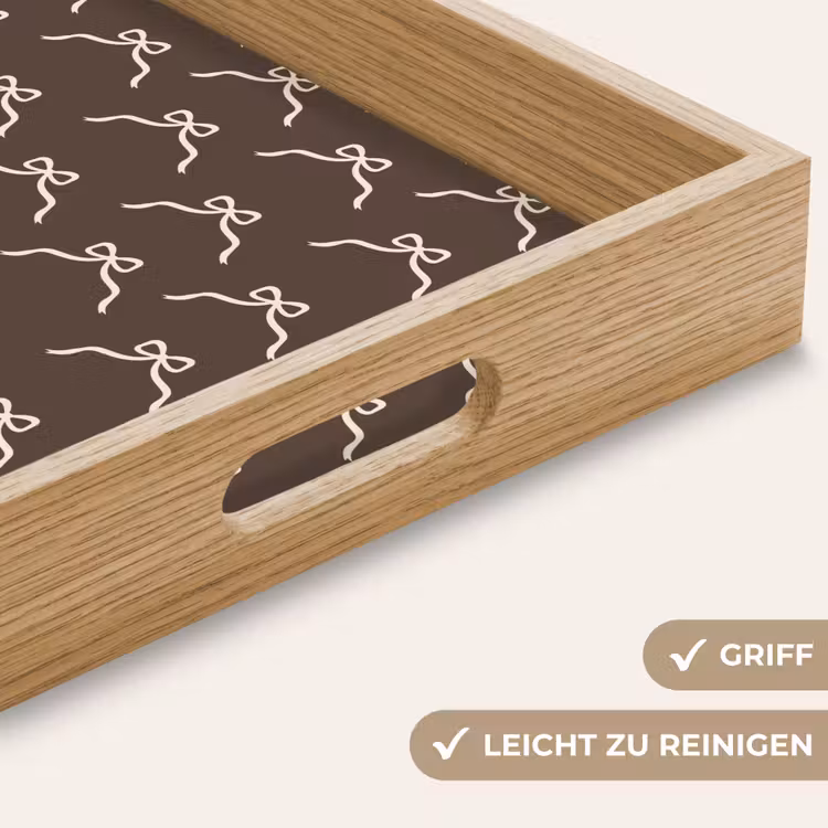 Tablett - Weihnachten – Schleife – Braun — 5