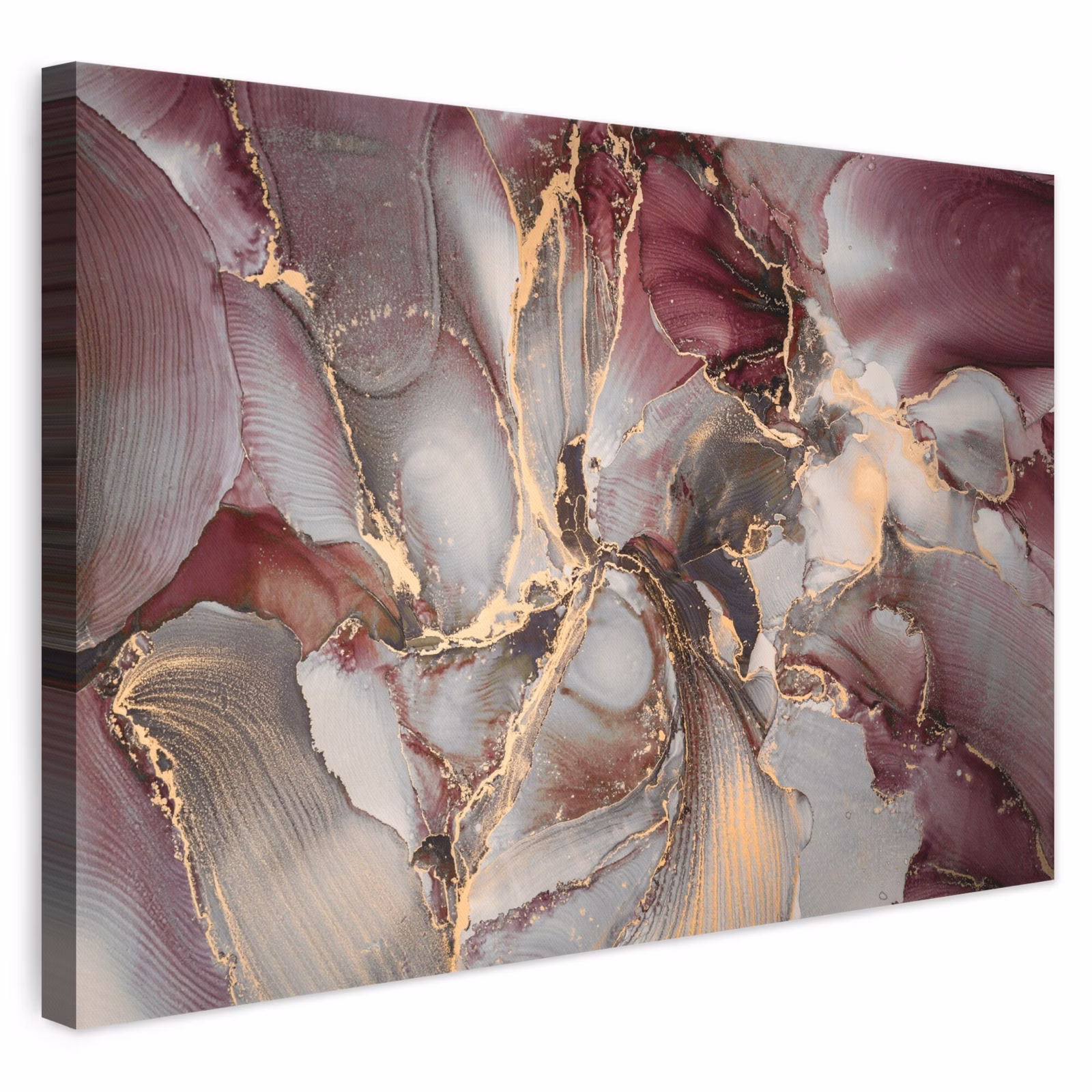 Leinwandbild - Gold - Marmor - Lila — 1