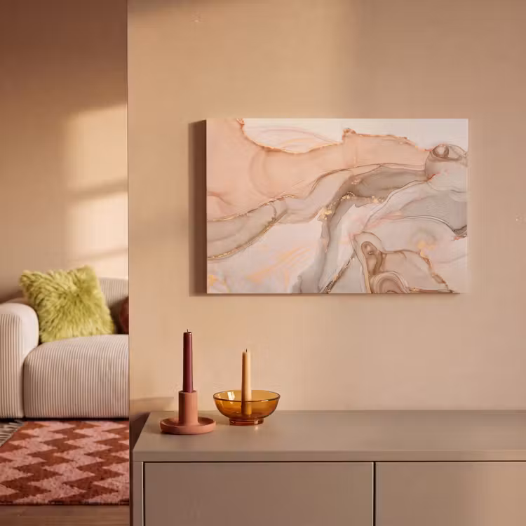 Leinwandbild - Marmor - Rosa - Rosa — 2
