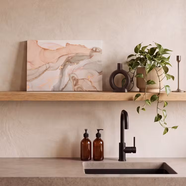 Leinwandbild - Marmor - Rosa - Rosa — 3