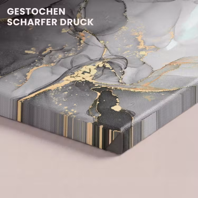 Leinwandbild - Grau - Luxus - Gold - Marmor — 4
