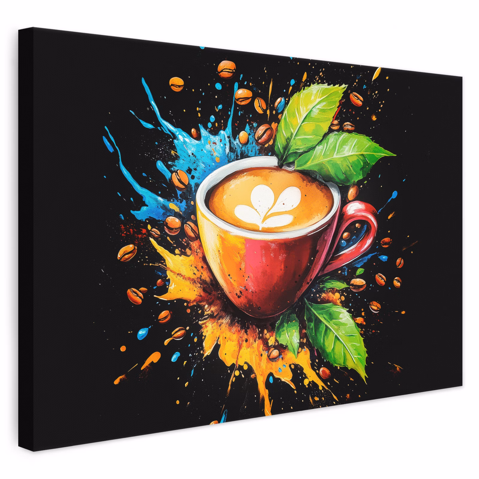 Leinwandbild - Kaffee - Graffiti - Trinken - Abstrakt — 1