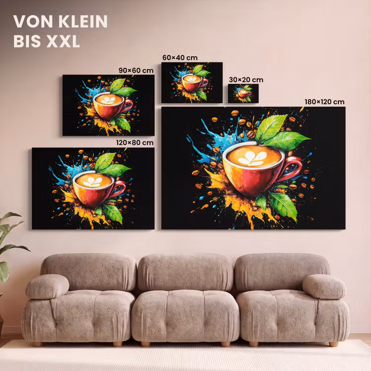 Leinwandbild - Kaffee - Graffiti - Trinken - Abstrakt — 6