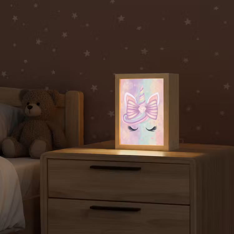 Nachtlicht Kinder - Einhorn - Glitzer - Regenbogen - Pastell — 2