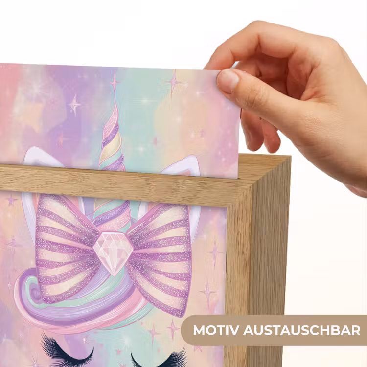 Nachtlicht Kinder - Einhorn - Glitzer - Regenbogen - Pastell — 3