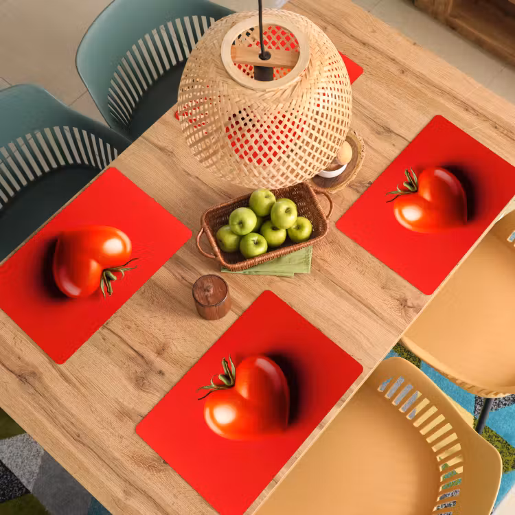 Tischset - 6 Stück - Tomate - Rot - Herz — 4