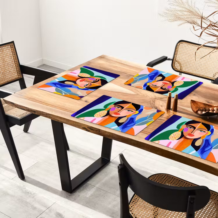 Tischset - 6 Stück - Porträt - Frau - Modern — 3