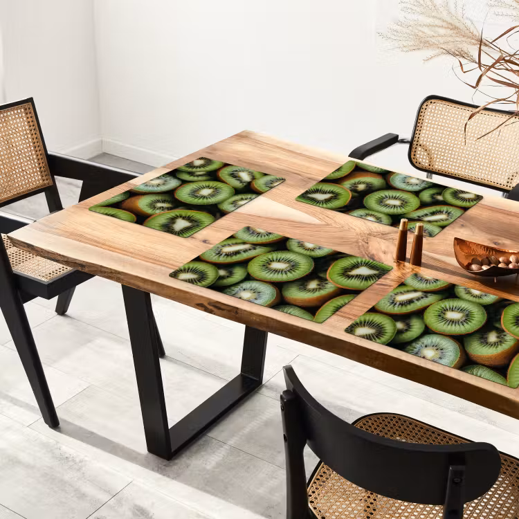 Tischset - 6 Stück - Kiwi - Obst - Grün — 3