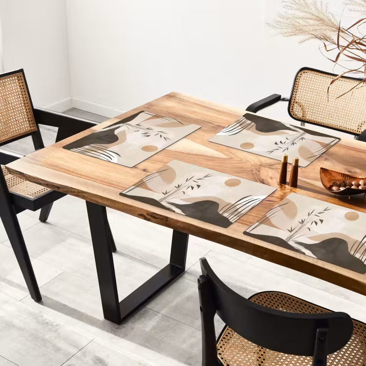 Tischset - 6 Stück - Japandi - Landschaft - Beige — 3