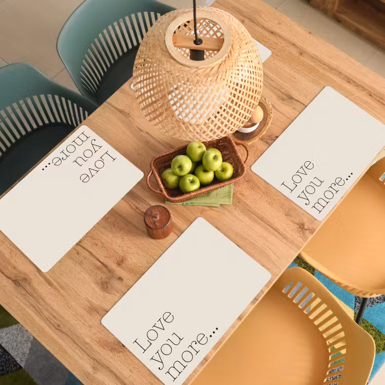 Tischset - 6 Stück - Minimalistisch - Liebe - Beige — 4
