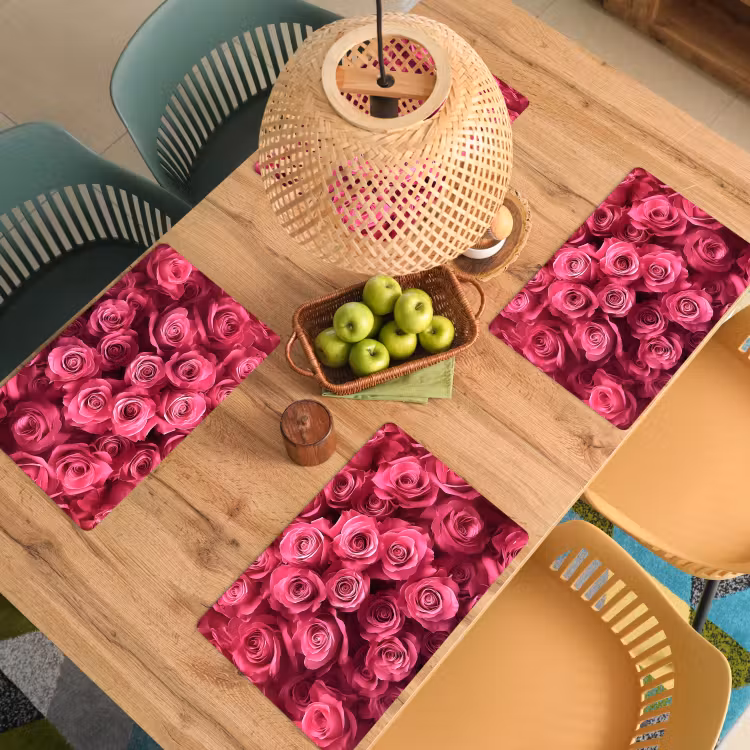 Tischset - 6 Stück - Rosen - Rosa - Blume — 4