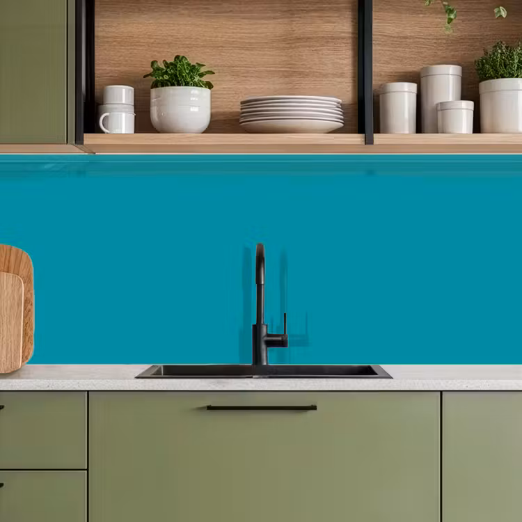 Küchenrückwand - Blau - Unifarben — 7