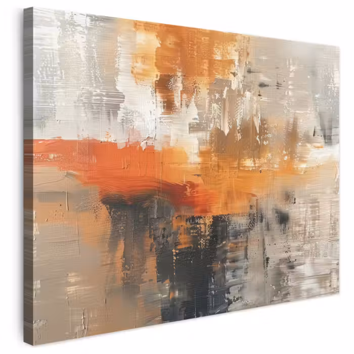 Leinwandbild - Moderne Kunst - Abstrakt - Gold - Grau