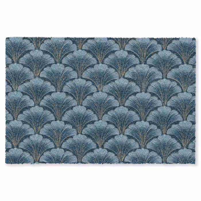 Fußmatte - Muster - Ginkgo-Blatt - Blau